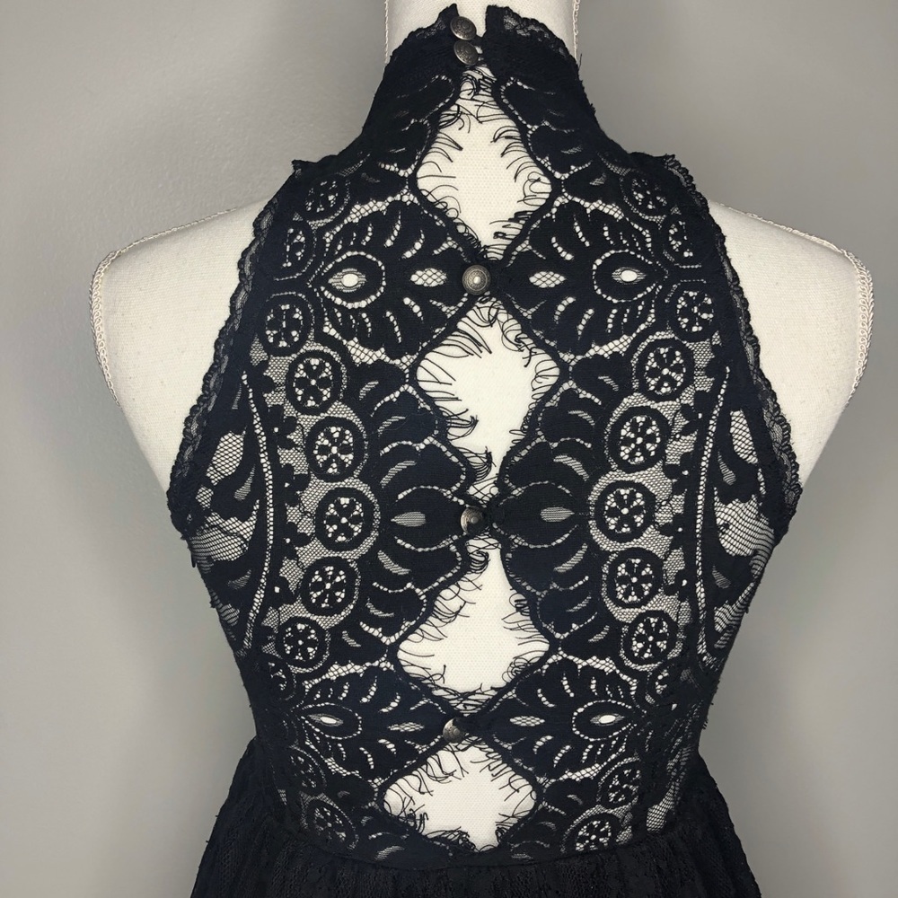 Free People Verushka Black Lace Mini Dress - Picture 7 of 11